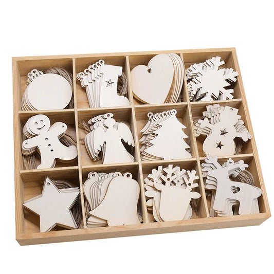 10pcs/lot Wooden Christmas Tree Hanging Ornament
