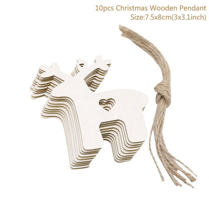 10pcs/lot Wooden Christmas Tree Hanging Ornament