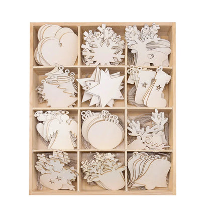 10pcs/lot Wooden Christmas Tree Hanging Ornament