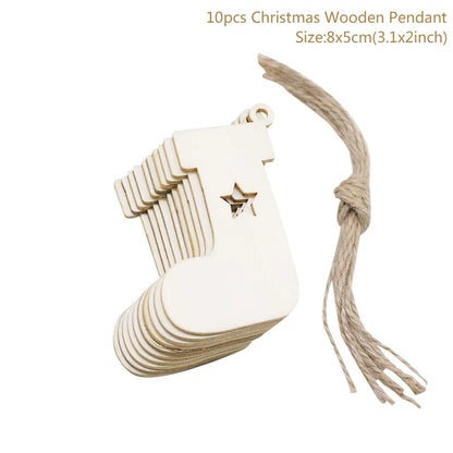 10pcs/lot Wooden Christmas Tree Hanging Ornament
