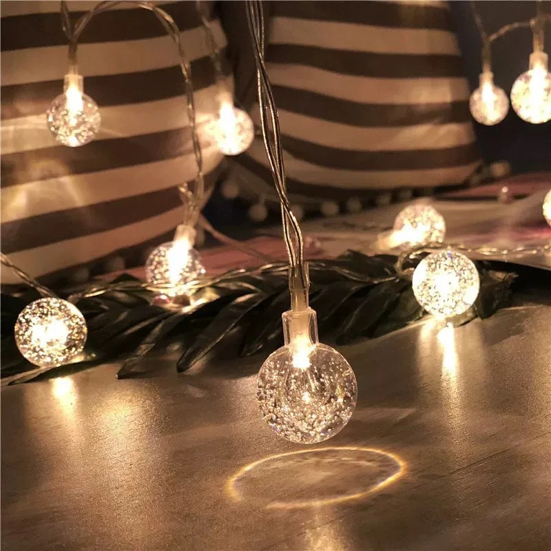 Led String Lights Fairy Bubble Ball Lamp Holiday Lighting