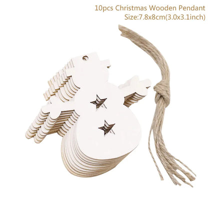 10pcs/lot Wooden Christmas Tree Hanging Ornament