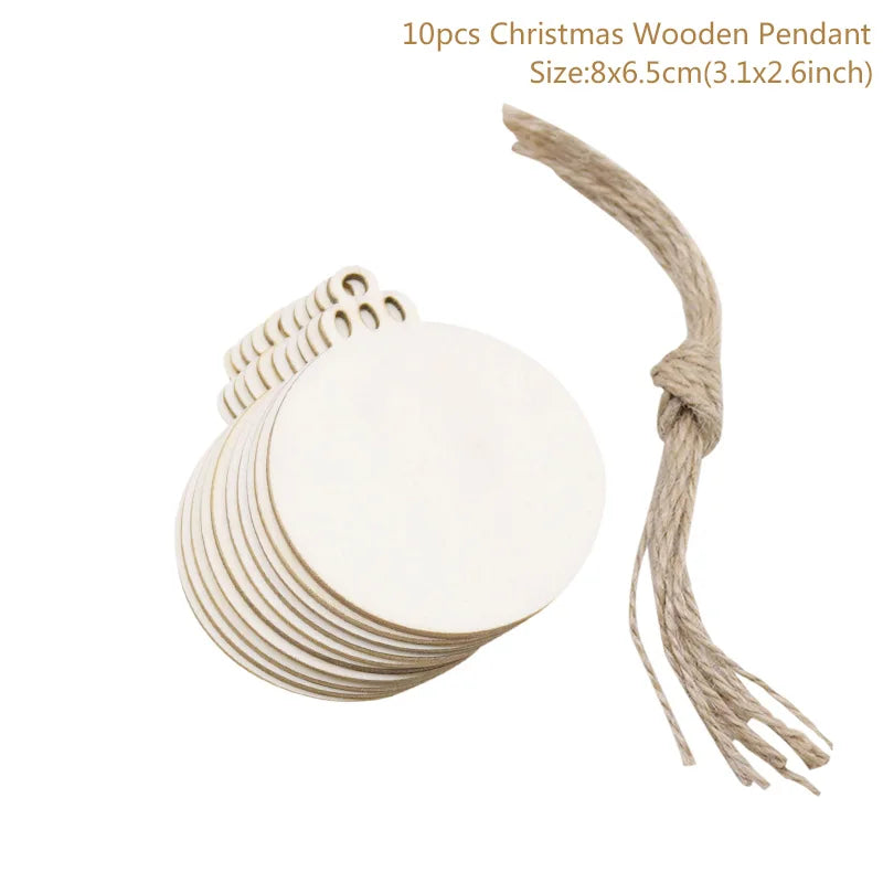 10pcs/lot Wooden Christmas Tree Hanging Ornament