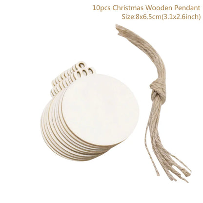10pcs/lot Wooden Christmas Tree Hanging Ornament