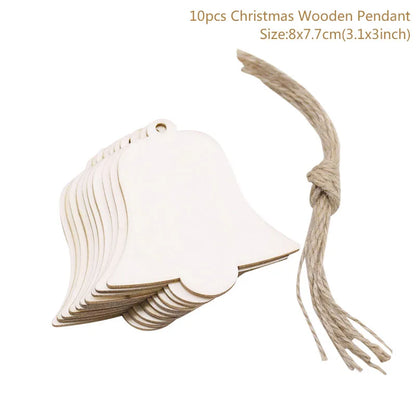 10pcs/lot Wooden Christmas Tree Hanging Ornament