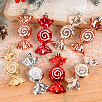 6pcs/box Christmas Candy Pendant Xmas Tree Hanging Ornaments
