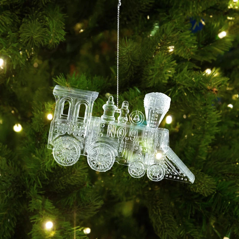 Xmas Tree Transparent Snowflake Hanging Ornaments
