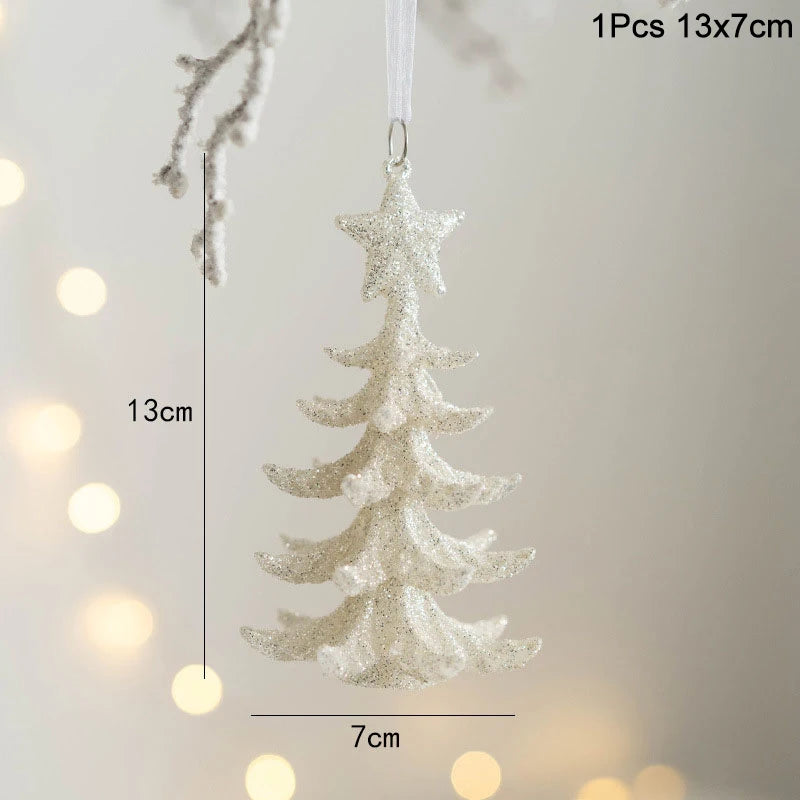 Xmas Tree Pendants Snowflake Angel Deer Hanging Ornaments