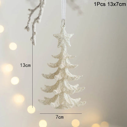 Xmas Tree Pendants Snowflake Angel Deer Hanging Ornaments