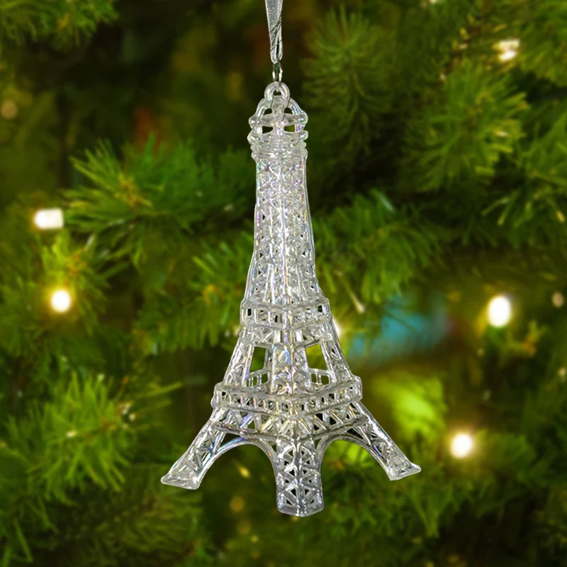 Xmas Tree Transparent Snowflake Hanging Ornaments