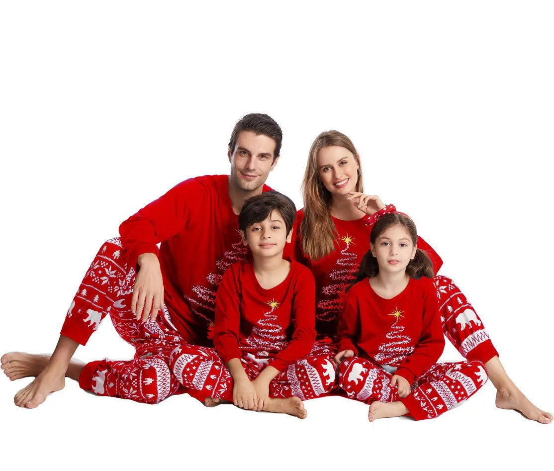 New Family Christmas Pajamas Mom Dad Kids Matching Clothing Set