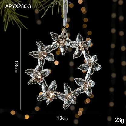 Acrylic Christmas Ornaments Transparent Snowflake Butterfly