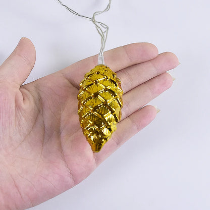 1.6M 10LED Pine Cone String Lights Christmas Tree Hanging