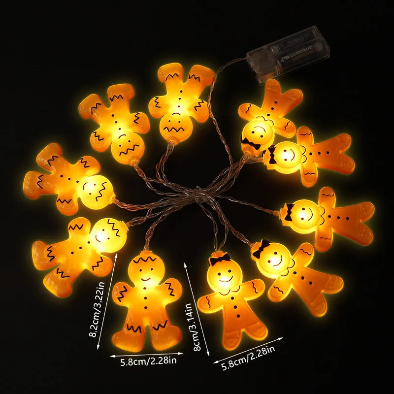 Gingerbread Man LED String Lights