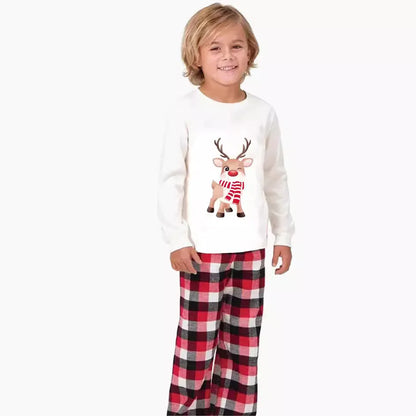 New Elk Print Christmas Pajamas Mother Father Kids Matching Clothing Set