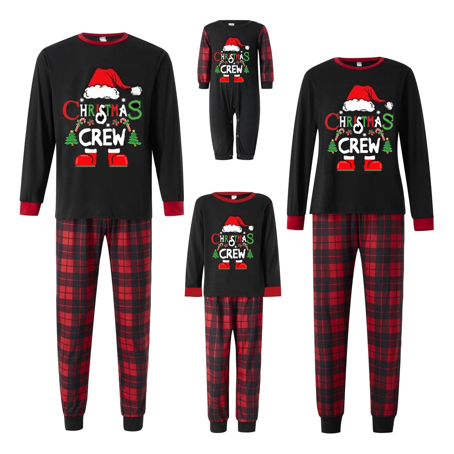Crew Print Family Pajamas Set Soft Loose