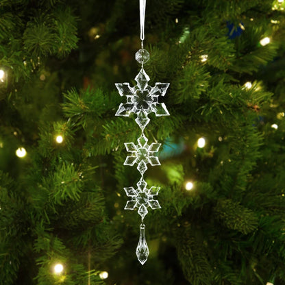 Xmas Tree Transparent Snowflake Hanging Ornaments