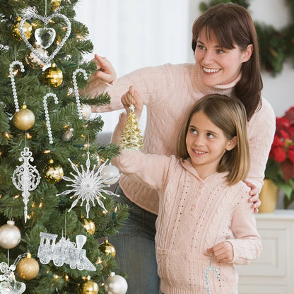 Xmas Tree Transparent Snowflake Hanging Ornaments