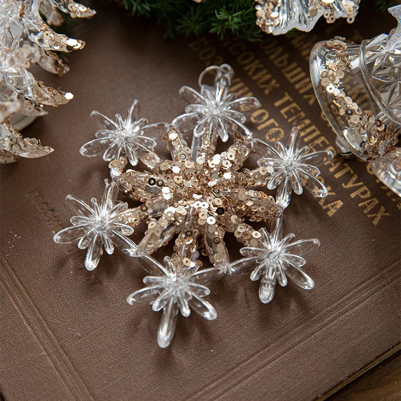 Acrylic Christmas Ornaments Transparent Snowflake Butterfly