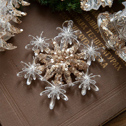 Acrylic Christmas Ornaments Transparent Snowflake Butterfly