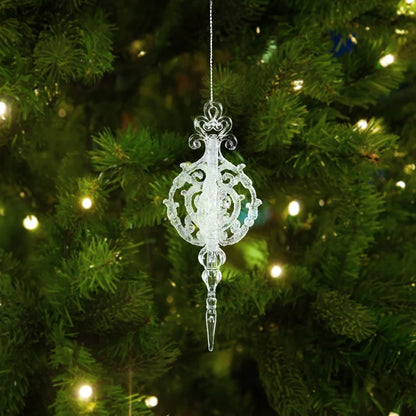 Xmas Tree Transparent Snowflake Hanging Ornaments