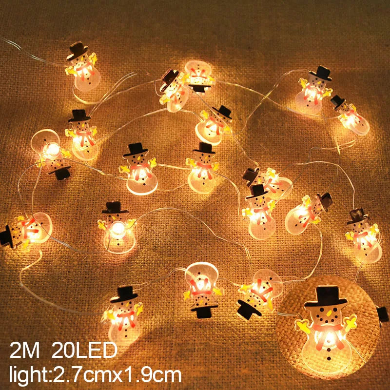 2M 20LED Santa Claus Snowflake LED Light String