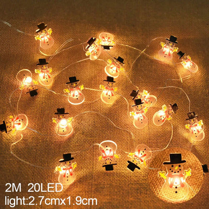 2M 20LED Santa Claus Snowflake LED Light String