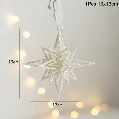 Xmas Tree Pendants Snowflake Angel Deer Hanging Ornaments