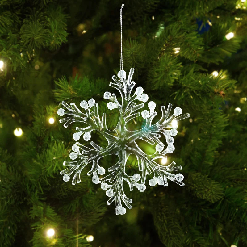 Xmas Tree Transparent Snowflake Hanging Ornaments
