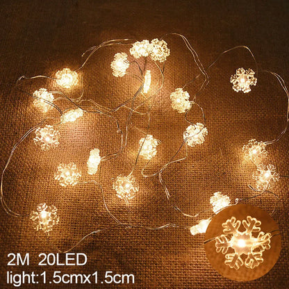 2M 20LED Santa Claus Snowflake LED Light String