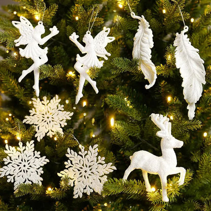 Xmas Tree Pendants Snowflake Angel Deer Hanging Ornaments