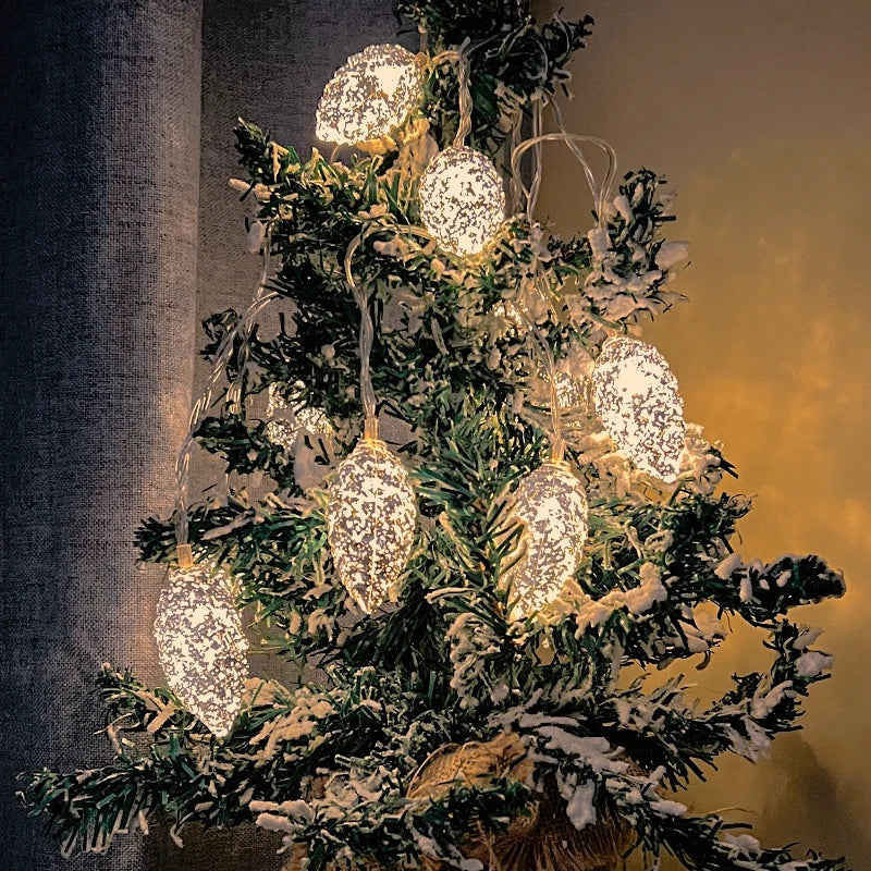 1.6M 10LED Pine Cone String Lights Christmas Tree Hanging