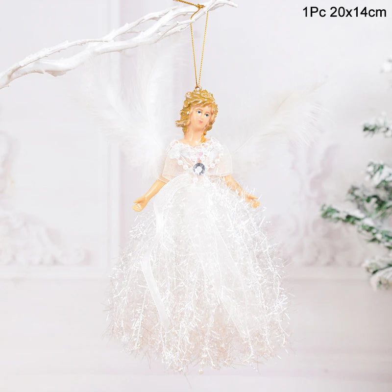 Xmas Tree Pendants Snowflake Angel Deer Hanging Ornaments