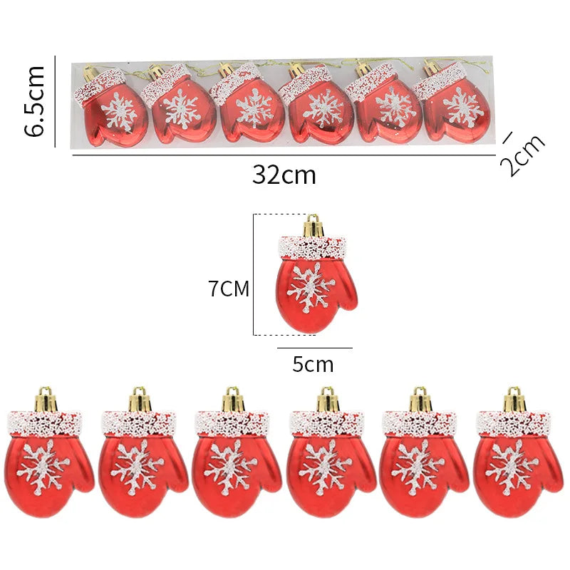 6pcs/box Christmas Candy Pendant Xmas Tree Hanging Ornaments
