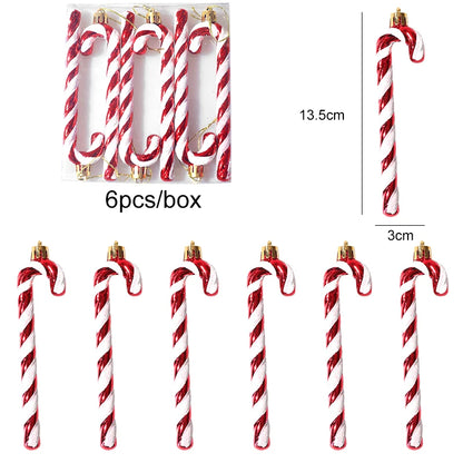 6pcs/box Christmas Candy Pendant Xmas Tree Hanging Ornaments