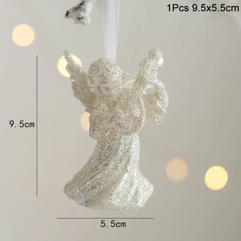 Xmas Tree Pendants Snowflake Angel Deer Hanging Ornaments