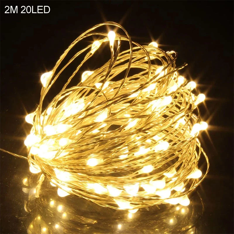 2M 20LED Santa Claus Snowflake LED Light String