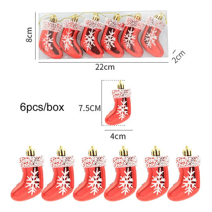 6pcs/box Christmas Candy Pendant Xmas Tree Hanging Ornaments