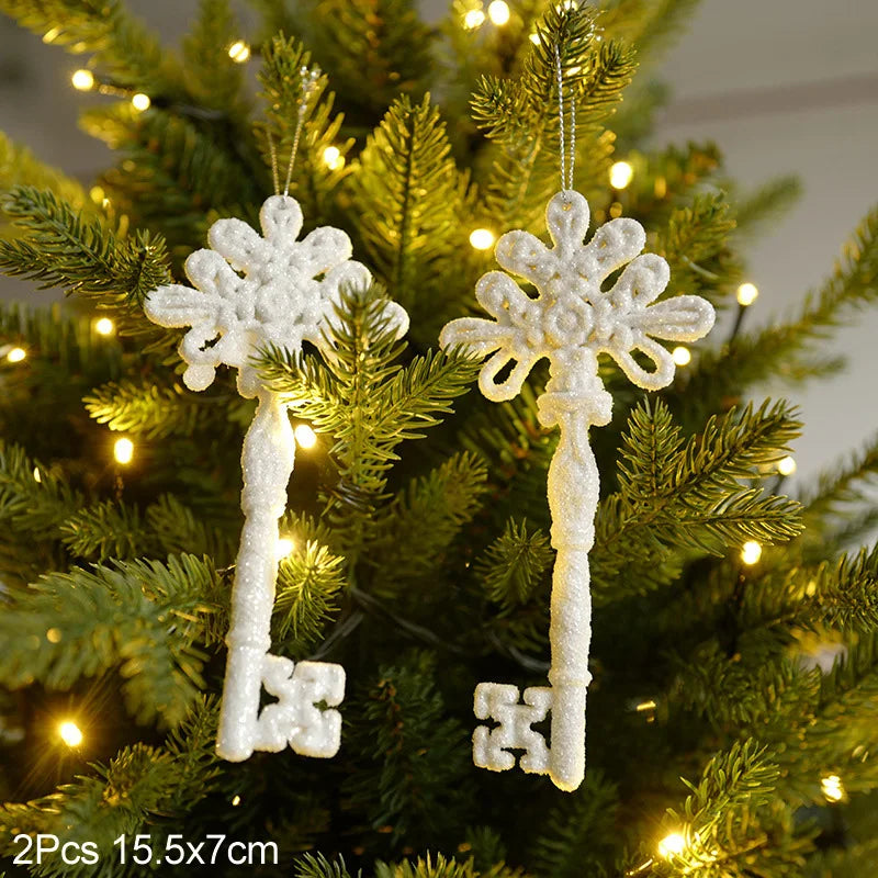 Xmas Tree Pendants Snowflake Angel Deer Hanging Ornaments