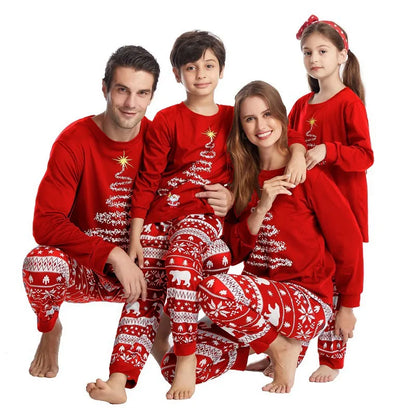 New Family Christmas Pajamas Mom Dad Kids Matching Clothing Set