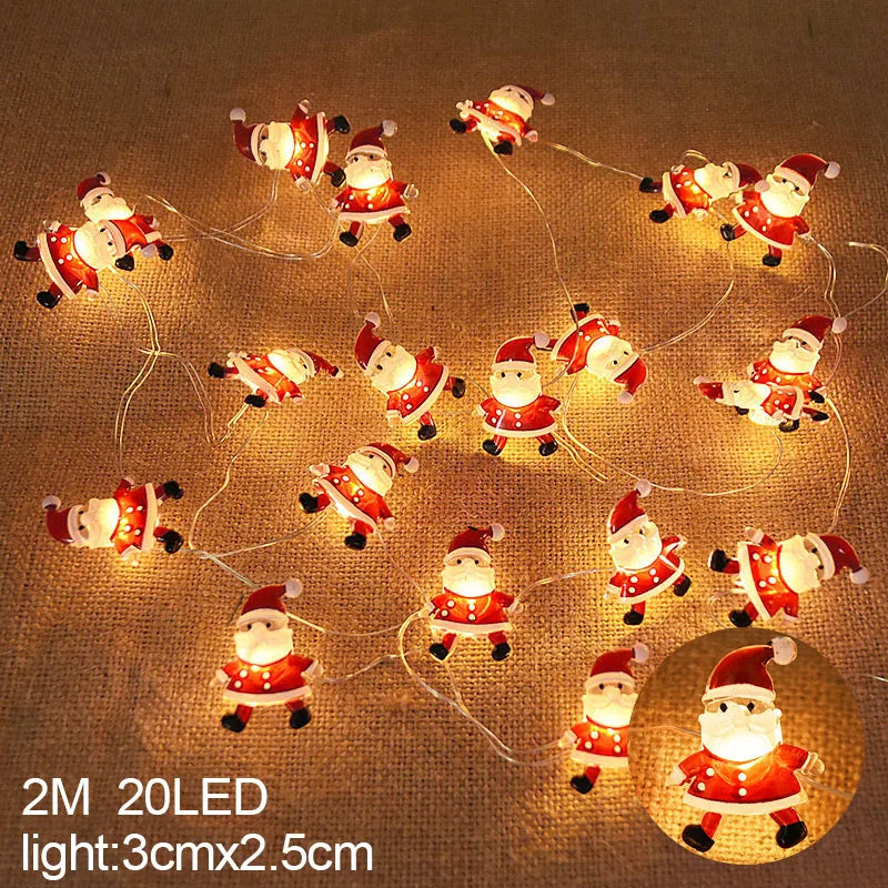 2M 20LED Santa Claus Snowflake LED Light String