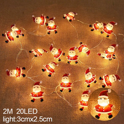 2M 20LED Santa Claus Snowflake LED Light String