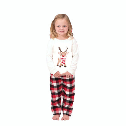 New Elk Print Christmas Pajamas Mother Father Kids Matching Clothing Set