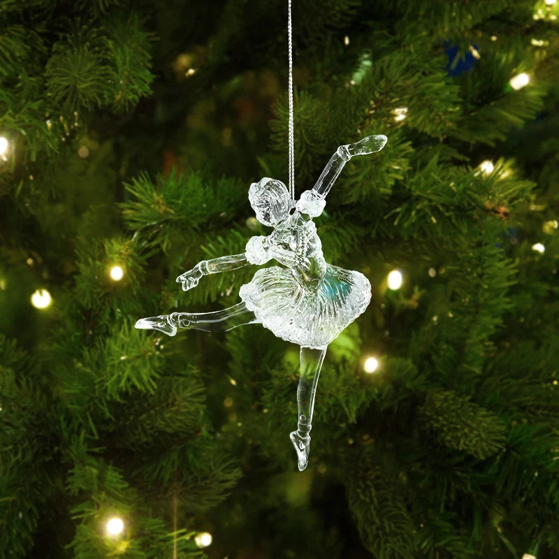 Xmas Tree Transparent Snowflake Hanging Ornaments