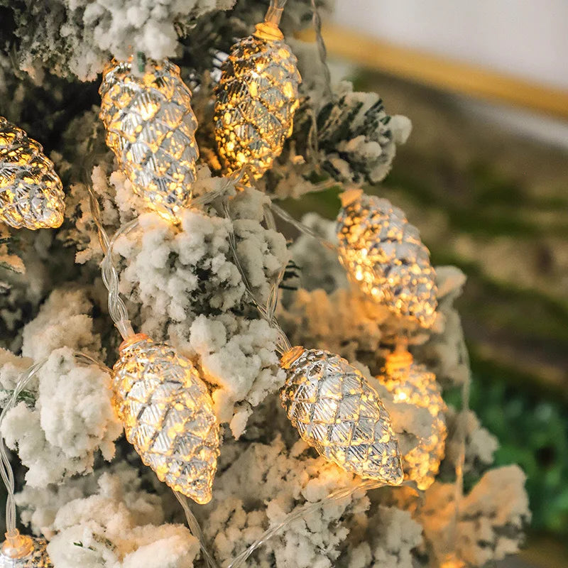 1.6M 10LED Pine Cone String Lights Christmas Tree Hanging