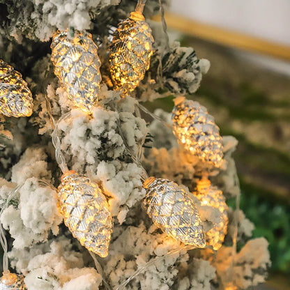 1.6M 10LED Pine Cone String Lights Christmas Tree Hanging