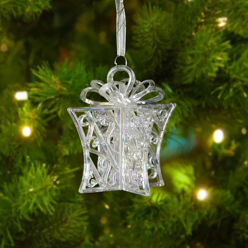 Xmas Tree Transparent Snowflake Hanging Ornaments