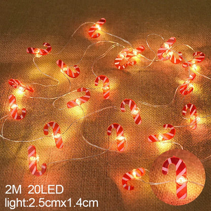 2M 20LED Santa Claus Snowflake LED Light String