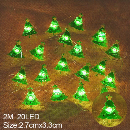 2M 20LED Santa Claus Snowflake LED Light String