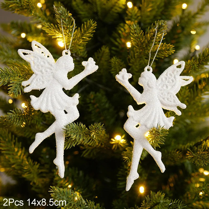 Xmas Tree Pendants Snowflake Angel Deer Hanging Ornaments